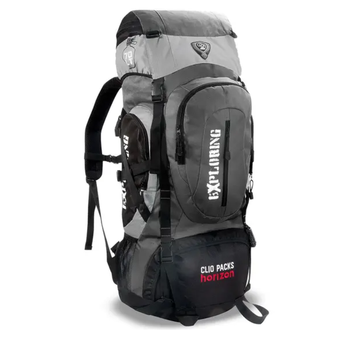 Mochila de trail impermeável 75L Cinza