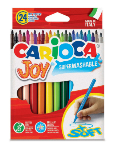 Canetas de feltro lavaveis carioca joy blister c/24