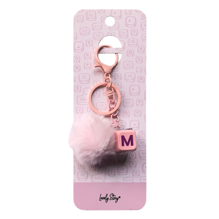 Porta-Chaves com Tecla M Rosa – Lovely Story
