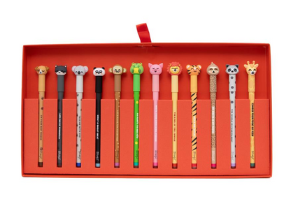 Conjunto 12 canetas apagáveis Bo-Bo - Animais Mr. Wonderful