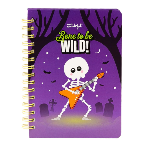 Caderno A5 fluorescente que brilha no escuro - Bone to be wild!