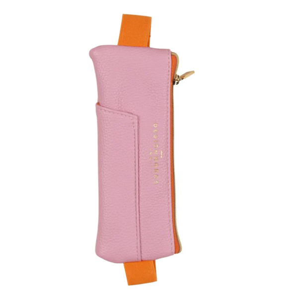 Estojo Premium em Pele Vegan Rosa e Laranja - Designworks