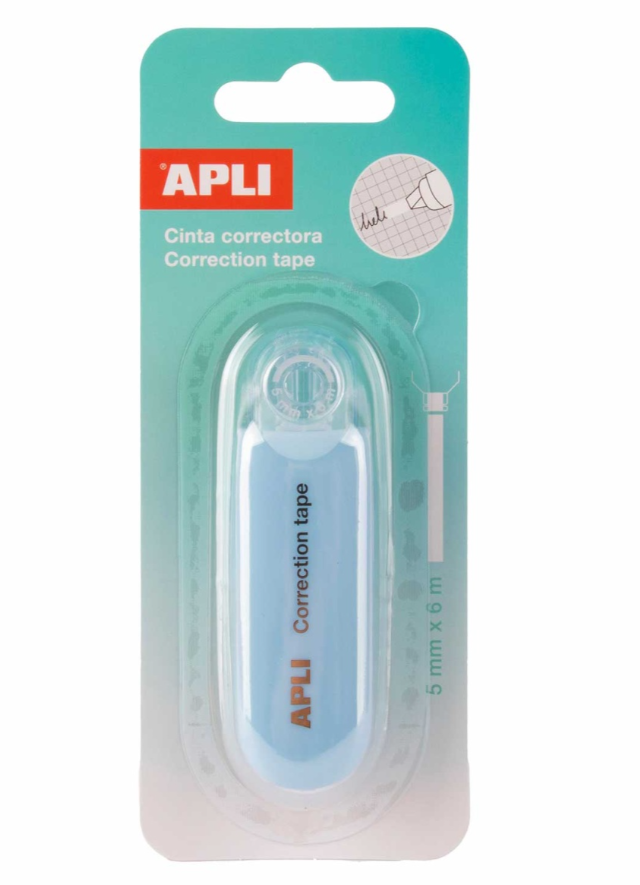 Corretor de fita Apli Nordik 5mmx6m Azul