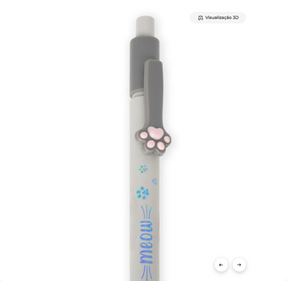 Esferográfica com tema de gatinho - tinta vermelha - Meow Legami