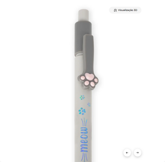 Esferográfica com tema de gatinho - tinta vermelha - Meow Legami