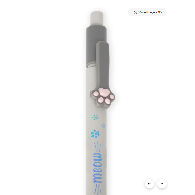 Esferográfica com tema de gatinho - tinta vermelha - Meow Legami