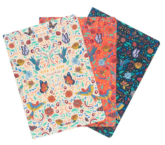 PACK 3 CADERNOS A5 FRIDA KAHLO VIVA LA VIDA
