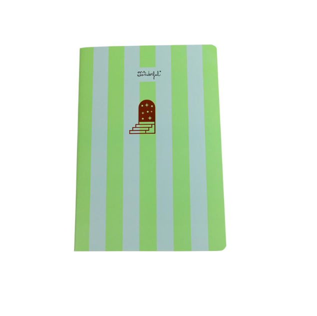 Caderno Mr.wonderful Pautado A5  Riscas Verde e Azul