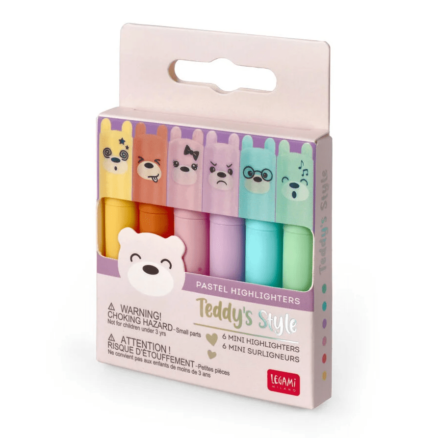 Sublinhadores Teddy cores pastel