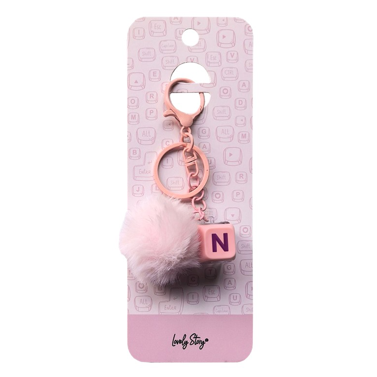 Porta-Chaves com Tecla N Rosa – Lovely Story