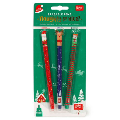 Conjunto 3 canetas Legami apagáveis Natal