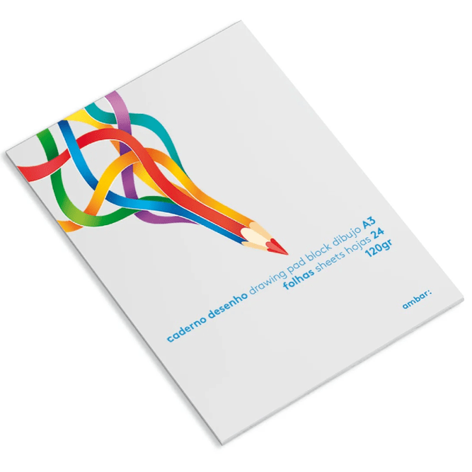 Caderno Desenho Colado Ambar School A3 24 Folhas 120 Gramas