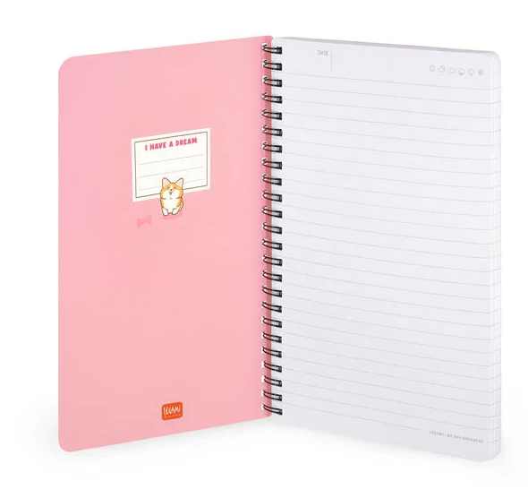 Caderno Legami A5 Espiral linhas - Corgi