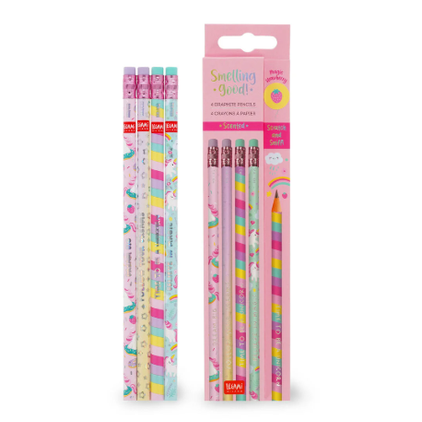 Conjunto de 4 Lápis HB Perfumados Unicórnio Legami