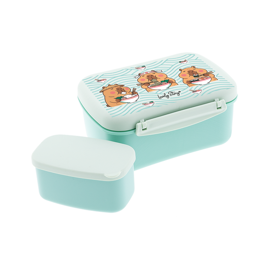 Caixa de lanche térmica com placa - Capivara Foodie - Mint