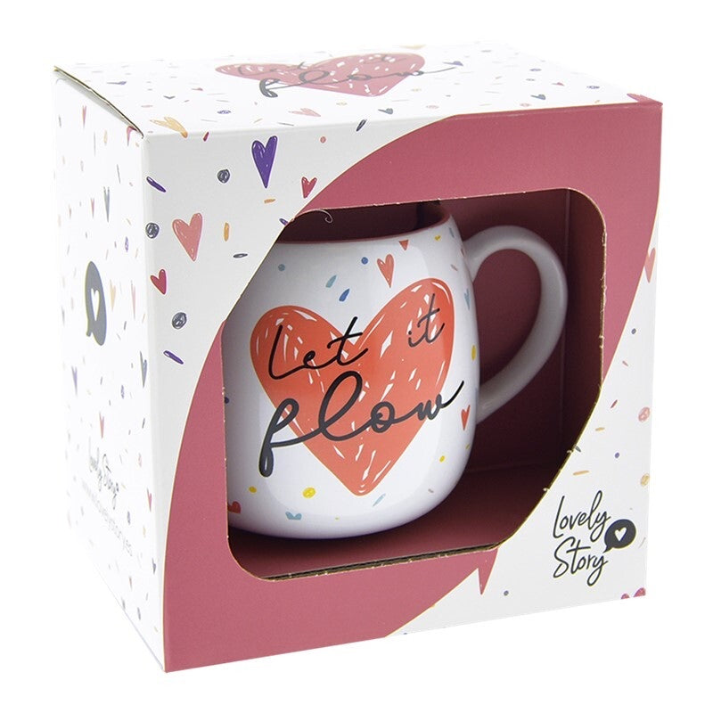 Caneca oval 400ML Let it Flow - Hearts