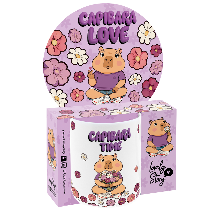 Caneca cerâmica 330ML Capivara Time - Lilac