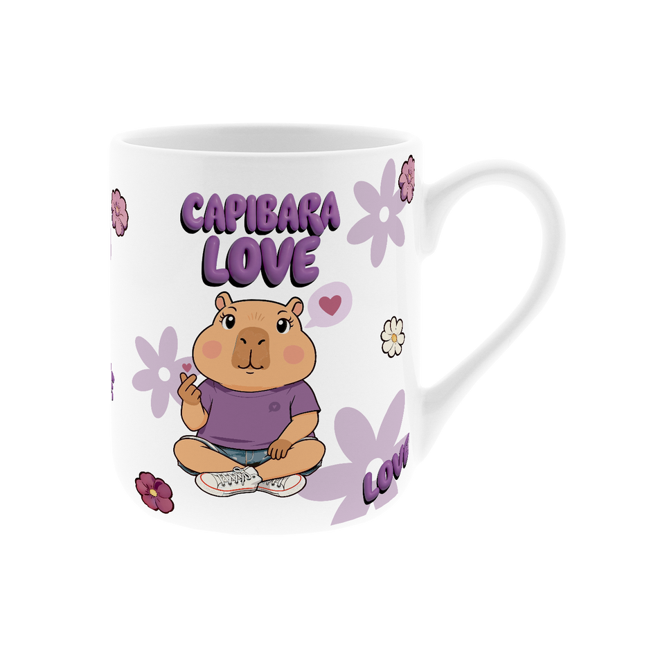 Caneca cerâmica 330ML Capivara Love - Lilac