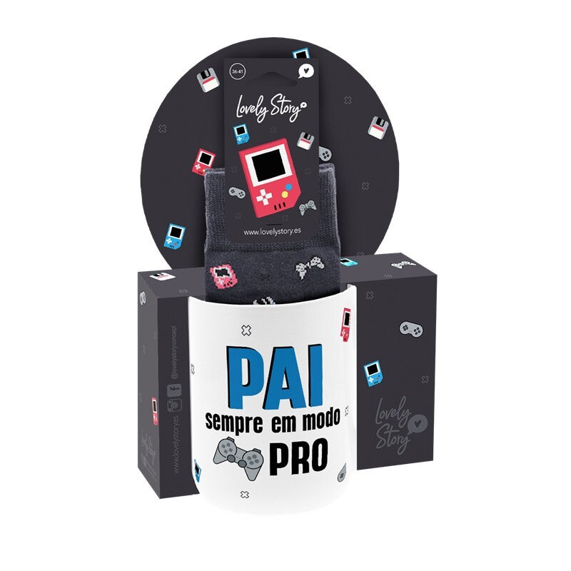 Caneca + Meias - Pai sempre em modo Pro