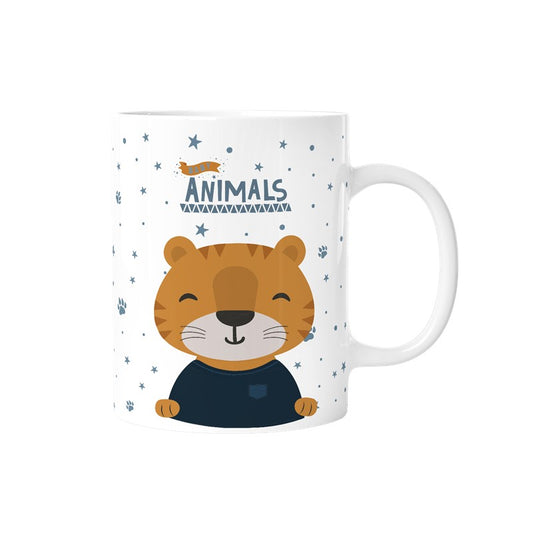 Caneca infantil plástico 330ml Aurea Kids - Tigre