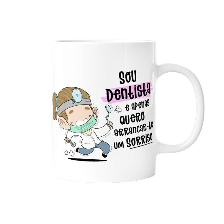 Caneca profissões - Dentista Mulher