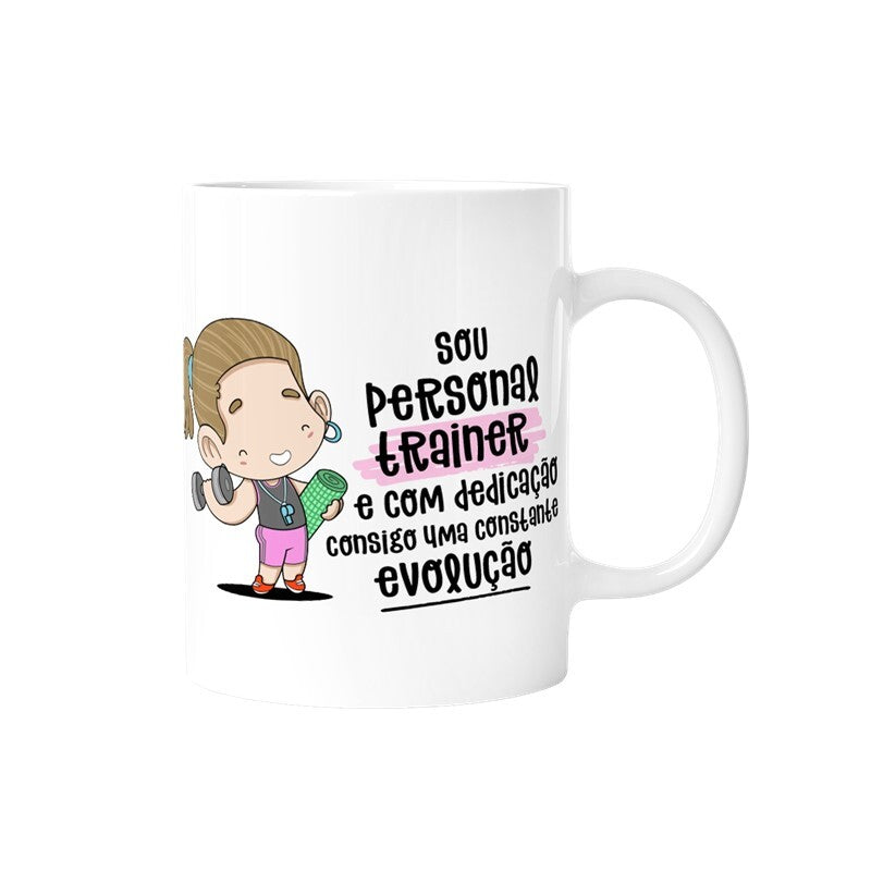 Caneca profissões - Personal trainer Mulher