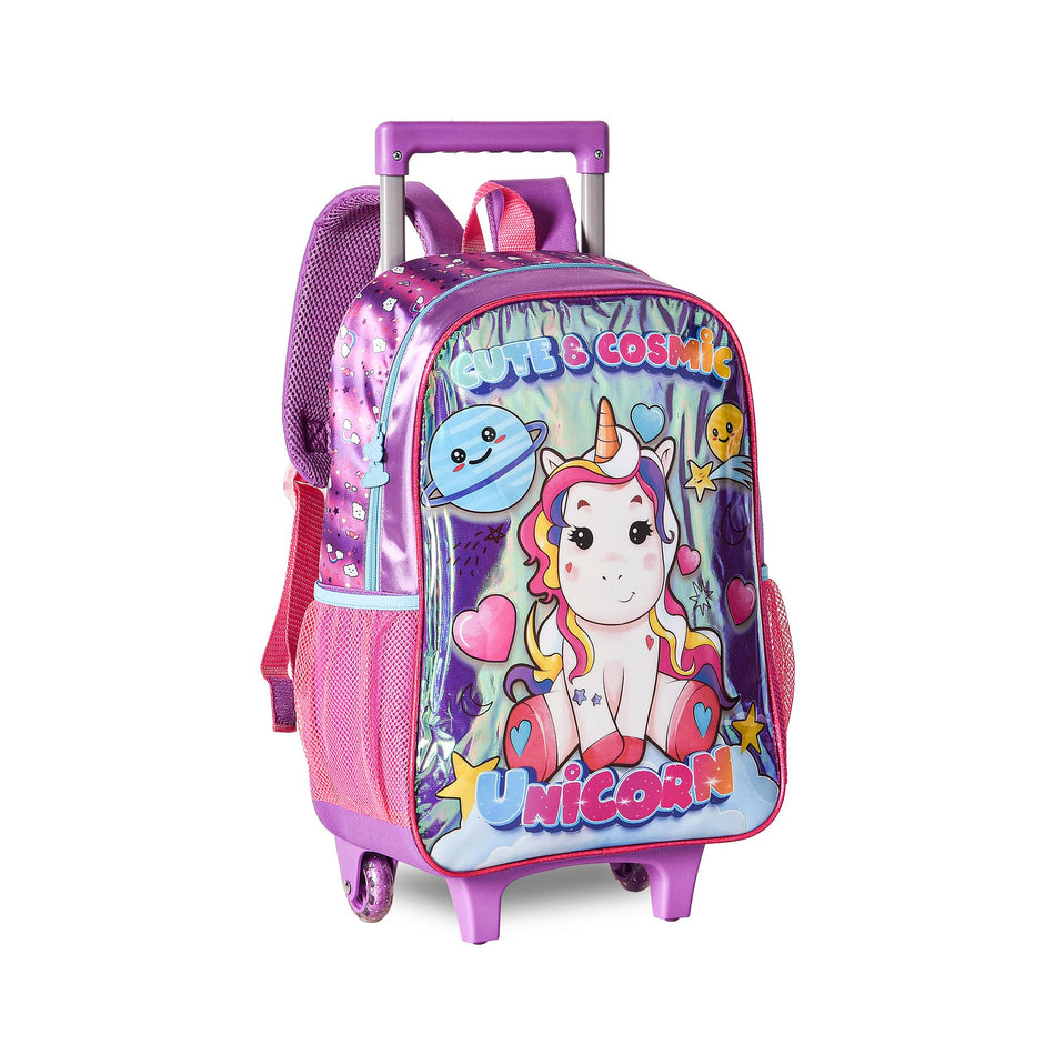 Mochila escolar Trolley Unicórnio 41cm
