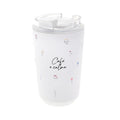 Copo térmico com interior cerâmico 400 ml Lovely Story – Café E Calma – Branco gelo — Ref. VTC2648BL-PT