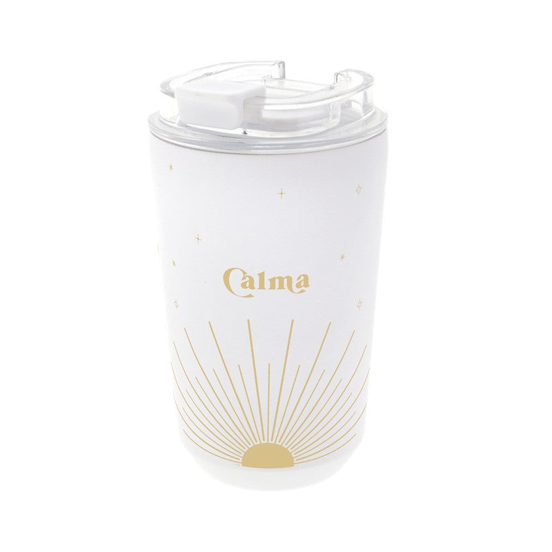 Copo térmico com interior cerâmico 400 ml Lovely Story – Calma – Branco gelo — Ref. VTC2652BL