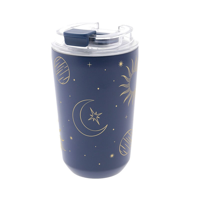 Copo térmico com interior cerâmico 400 ml Lovely Story – Cosmic Energy – Azul escuro — Ref. VTC2652DB