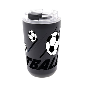 Copo térmico com interior cerâmico 400 ml Lovely Story – Football Match – Preto — Ref. VTC2654NG