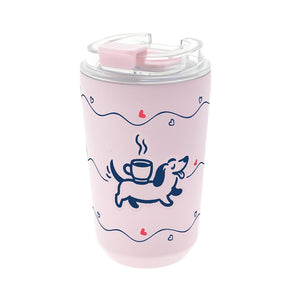Copo térmico com interior cerâmico 400 ml Lovely Story – Velvet Paws – Rosa — Ref. VTC2655RS