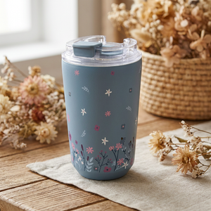 Copo térmico com interior cerâmico 400 ml Áurea – Sweet Breeze – Azul petróleo