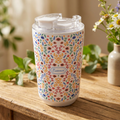 Copo térmico com interior cerâmico 400 ml Áurea – Floral Essence – Branco gelo · Floral Essence
