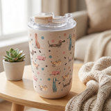 Copo térmico com interior cerâmico 400 ml Áurea – Dot & Woof – Areia
