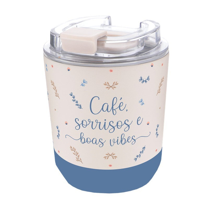 Copo térmico 280ml - Café sorrisos e boas vibes