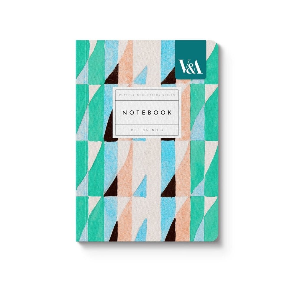 Caderno V&A A6 Playful Geometrics Turquoise Prism