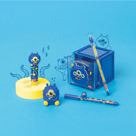 Afia com depósito e com luz Monstro Legami - Papelaria Encantada