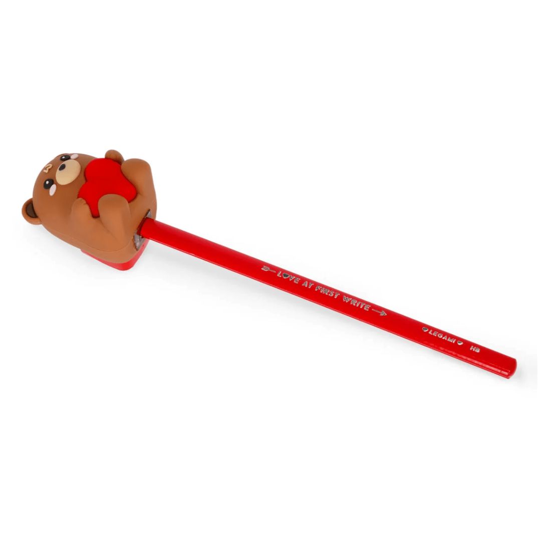 Afia com depósito Urso de peluche - Apontar é mágico - Legami - Papelaria Encantada