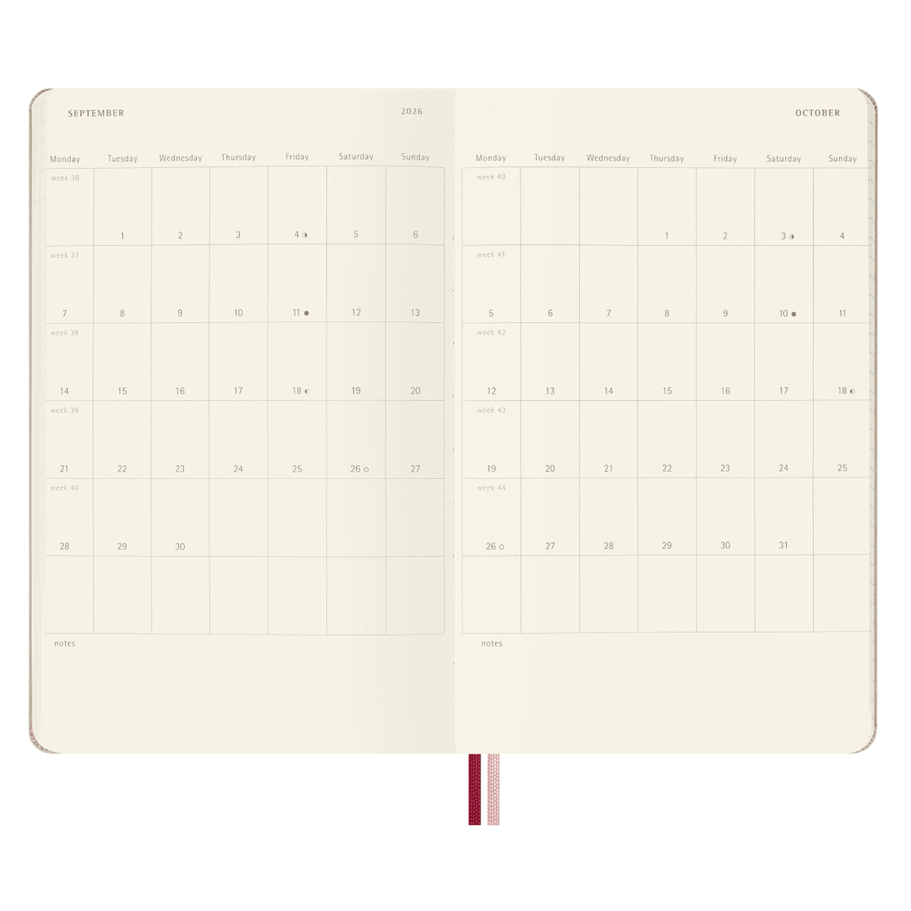 Agenda 18 Meses Moleskine Sakura 2026/2027 - Papelaria Encantada
