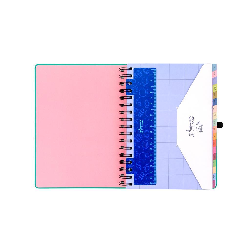 Agenda 26-27 Semanal 18 meses - Sonha muito, vive livre - Mr. Wonderful - Papelaria Encantada