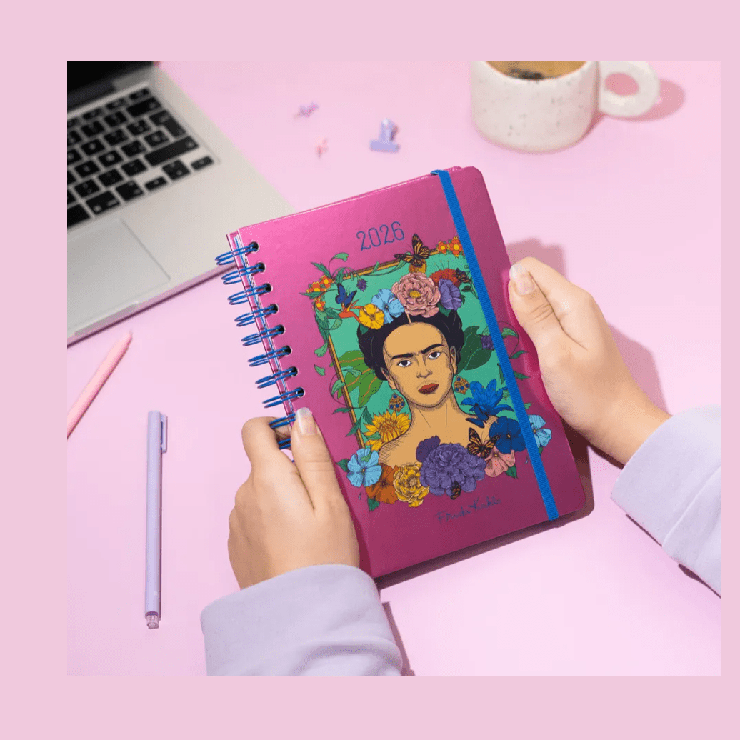 AGENDA ANUAL 2026 SEMANA VISTA A5 FRIDA KAHLO - Papelaria Encantada