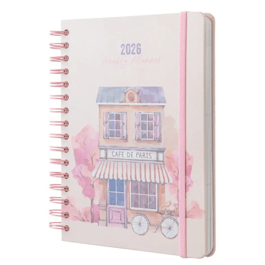 AGENDA ANUAL 2026 SEMANAL A5 PARIS WATERCOLOR - Papelaria Encantada
