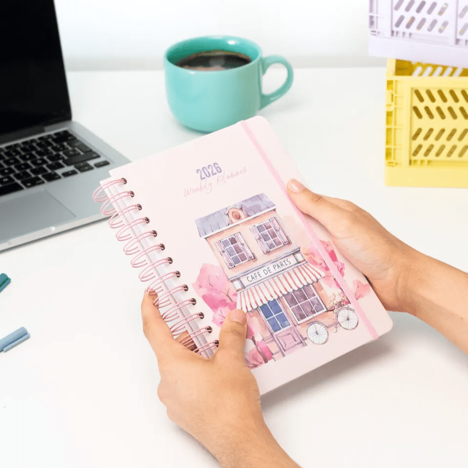 AGENDA ANUAL 2026 SEMANAL A5 PARIS WATERCOLOR - Papelaria Encantada