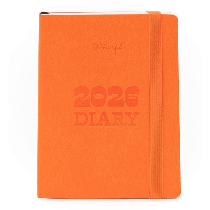 Agenda de bolso 2026 Visão semanal pequena - Laranja Mr.wonderful - Papelaria Encantada