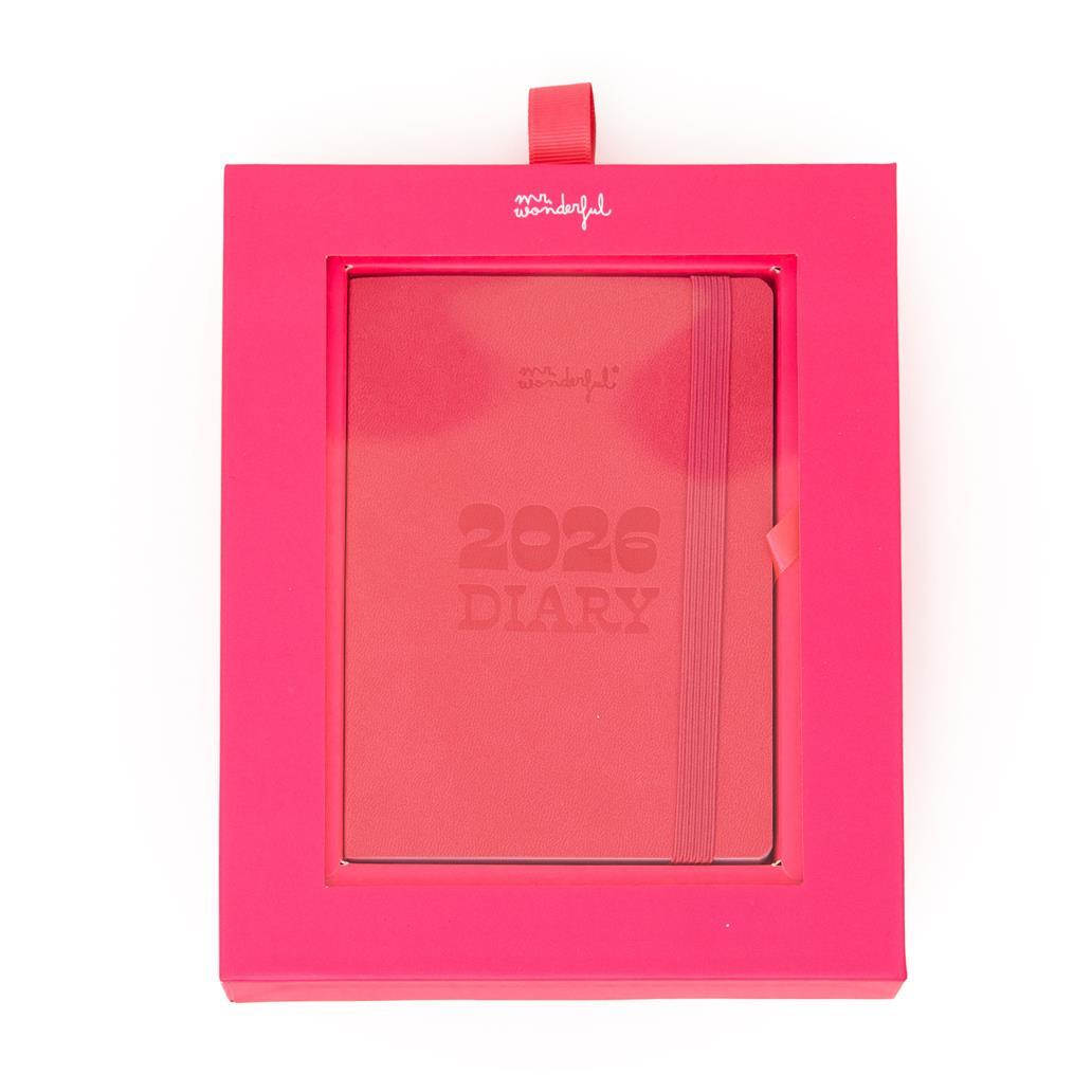Agenda de bolso 2026 Visão semanal pequena - Rosa Mr.wonderful - Papelaria Encantada