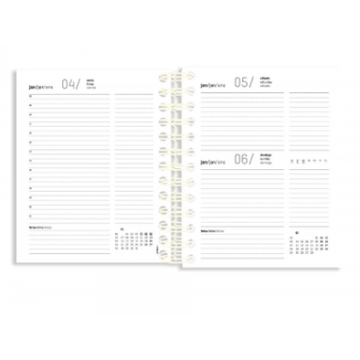 Agenda Diária A5 2026 Espiral Ambar Look Rosa - Papelaria Encantada
