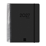 Agenda diária A5 2026/27 16 meses espiral finocam Preto - Papelaria Encantada
