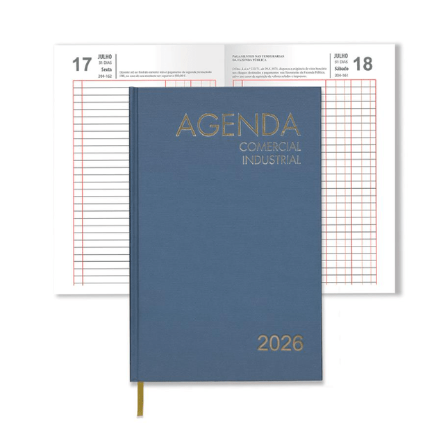 Agenda firmo 2026 comercial e industrial Azul - Papelaria Encantada