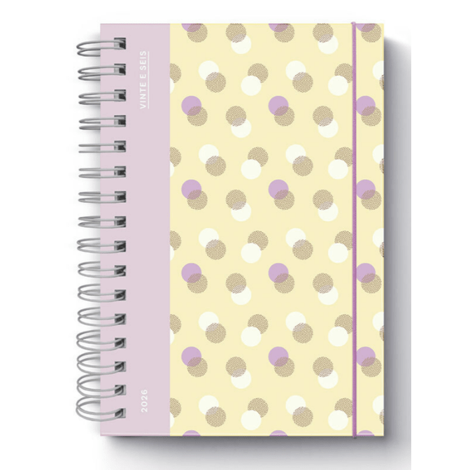Agenda firmo 2026 Diária Thalia, 140 x 210 mm, Lilás - Papelaria Encantada